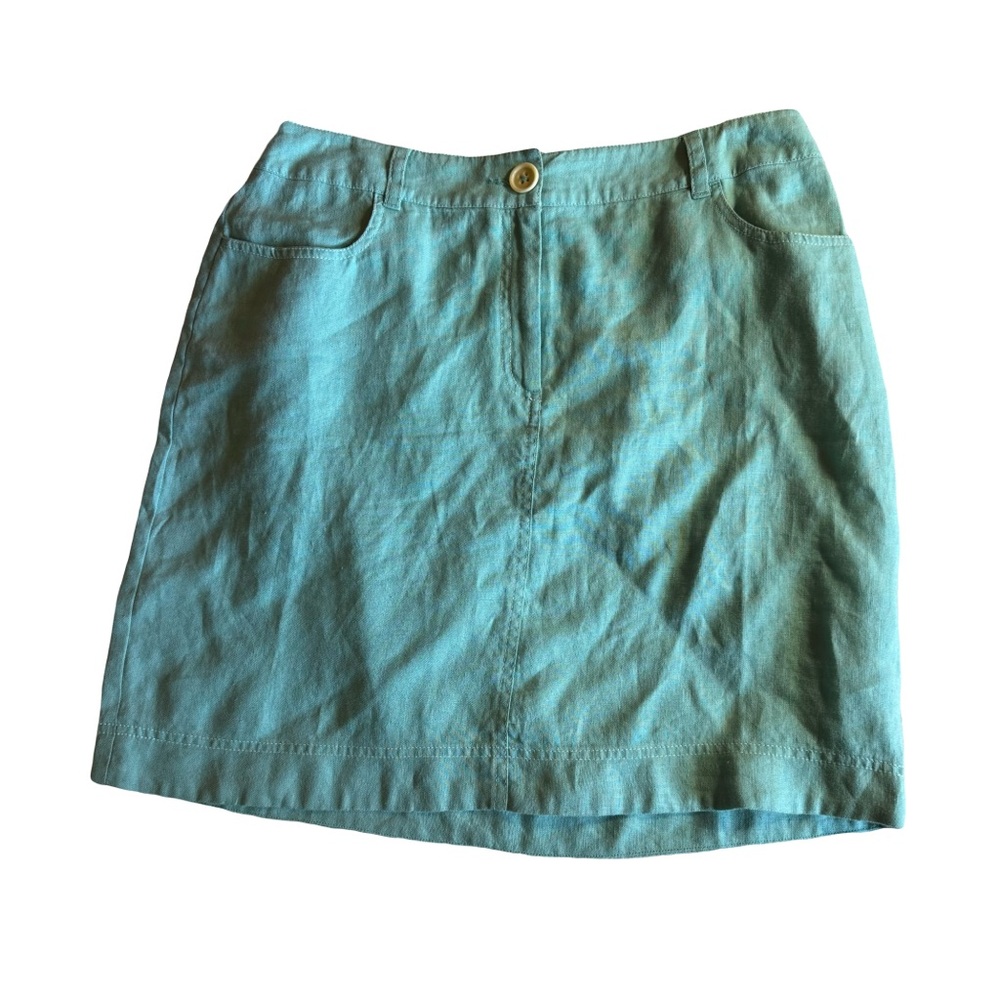 Boden‎ Abingdon 100% Linen Mini Skirt, Blue Aqua, Size 10